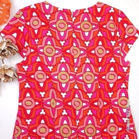 Mudpie Red Gold Embroidered Dress Sz M - Picture 4 of 16